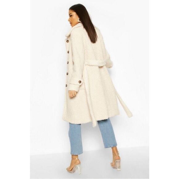 21 Saints teddy bear cream longline coat size XL - Picture 2 of 10